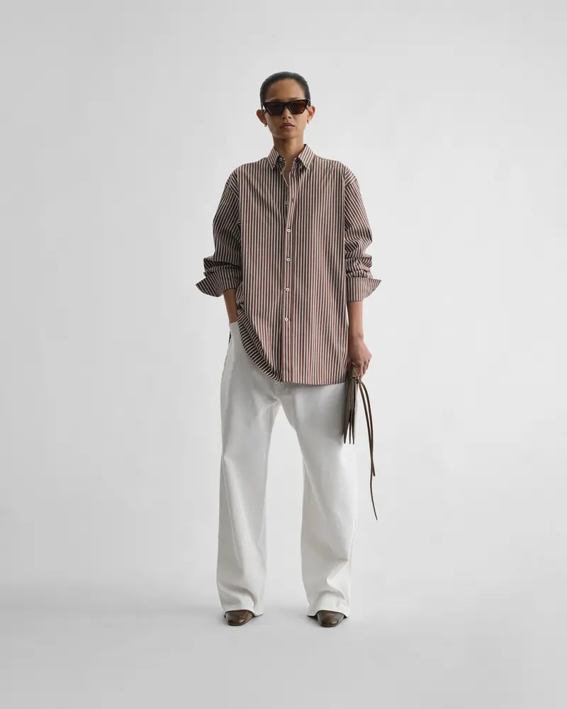 Chewing Gum Cotton Drop-Cut Wide-Leg Jeans