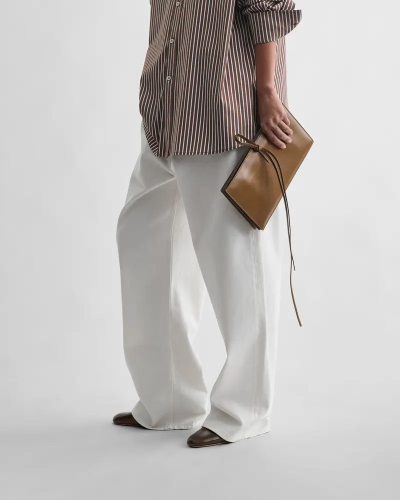 Chewing Gum Cotton Drop-Cut Wide-Leg Jeans