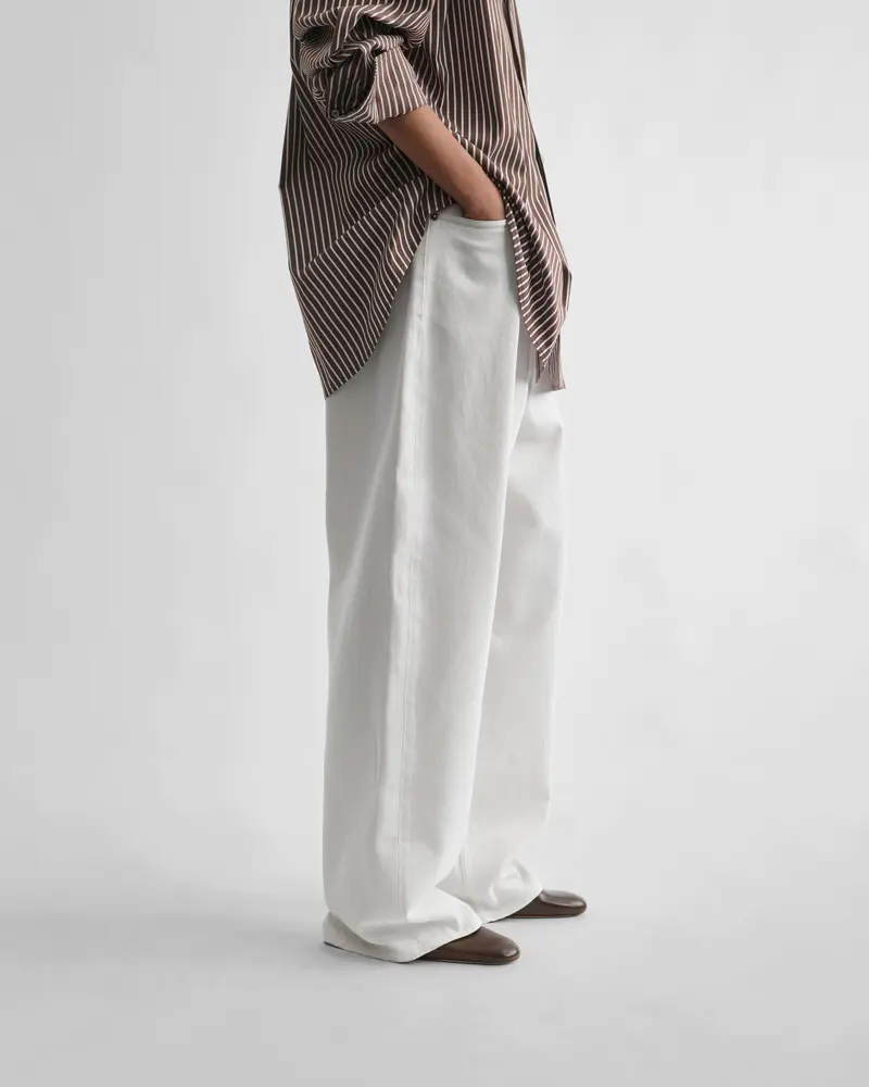Chewing Gum Cotton Drop-Cut Wide-Leg Jeans