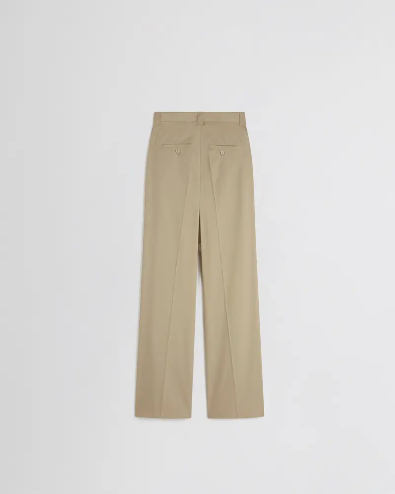 Classic Pleated Chino Trousers In Trench-Colored Poly Twill 2