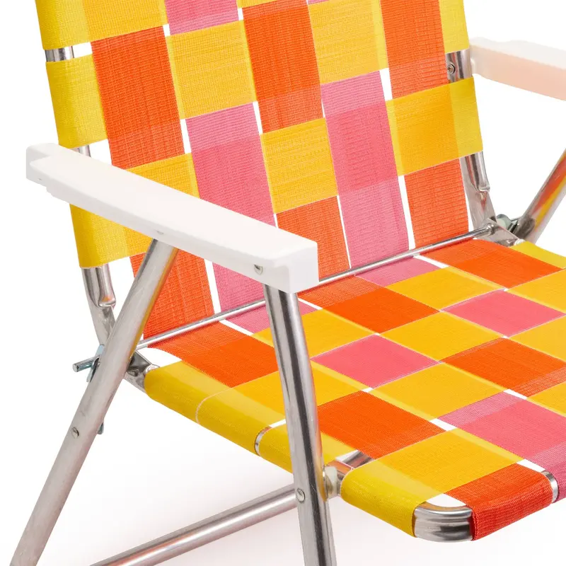 Classic Sunset Folding Lawn Chair – Portable, Lightweight Outdoor Seating with Comfortable Contoured Design