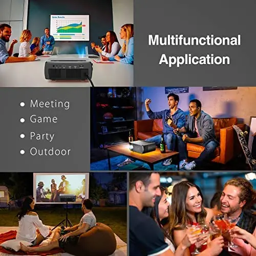 CLOKOWE Mini Bluetooth Projector – 9600 Lumens, Full HD 1080P with 5G WiFi, 4K Upscaling, Dolby Audio, and Digital Zoom