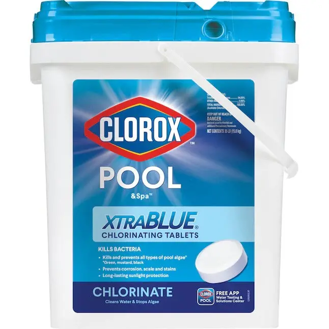 Clorox Pool&Spa XtraBlue Chlorine Tablets – 3" Extended-Release Sanitizer, 35 lb Bucket