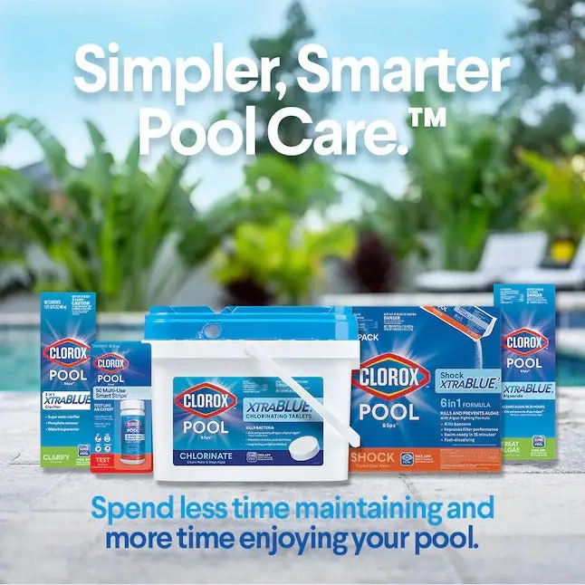 Clorox Pool&Spa XtraBlue Chlorine Tablets – 3" Extended-Release Sanitizer, 35 lb Bucket
