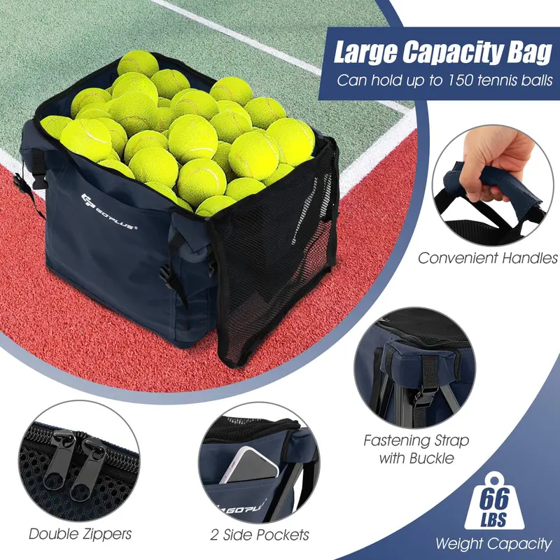 Collapsible Aluminum Tennis Ball Hopper — Two-Tier, Lightweight Ball Collection System