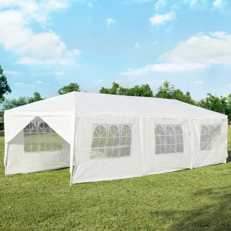 Commercial-Grade 10' x 30' Pop-Up Canopy Tent with 8 Zippered Sidewalls