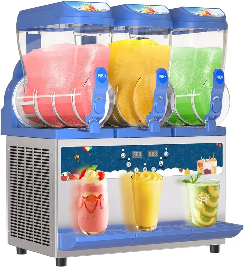 Commercial Slush Machine – 1000W Dual-Tank Margarita Maker with 30L Stainless Steel Reservoirs