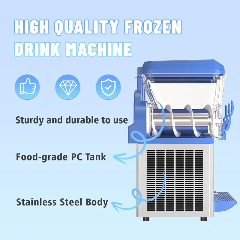 Commercial Slush Machine – 1000W Dual-Tank Margarita Maker with 30L Stainless Steel Reservoirs