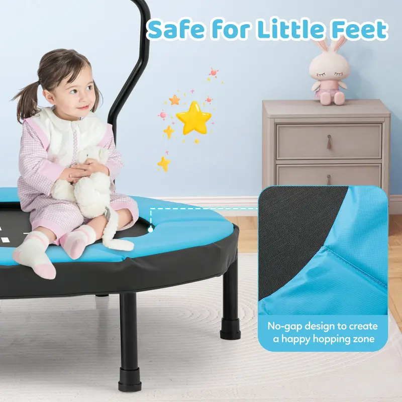 Compact 40-Inch Trampoline Kit – Includes Safety Pad & Foam Handlebar for Indoor/Outdoor Use