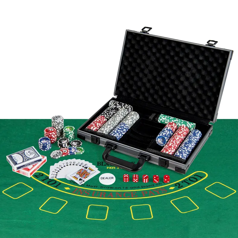 Compact 400-Piece Casino-Style Poker Chip Set — Comes with Playing Cards and Dealer Button