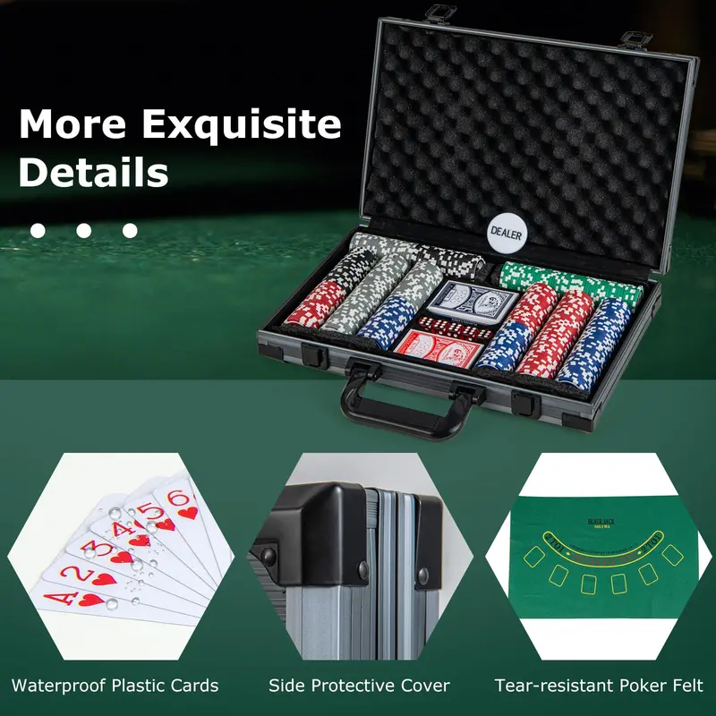 Compact 400-Piece Casino-Style Poker Chip Set — Comes with Playing Cards and Dealer Button
