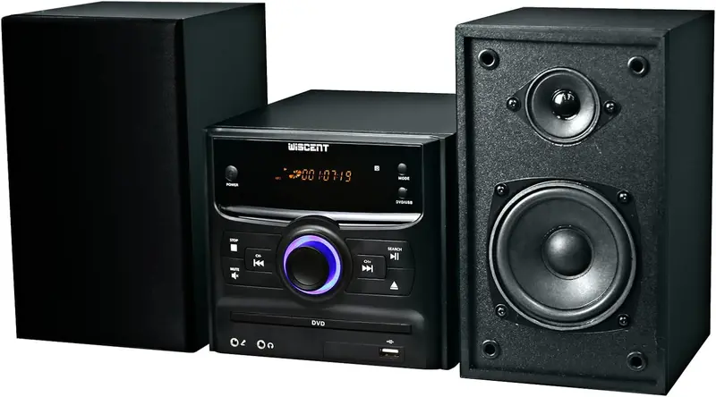 Compact Bluetooth Stereo System – CD Playback, Wireless Streaming, FM Tuner, USB/MP3 Input, 30W RMS Output