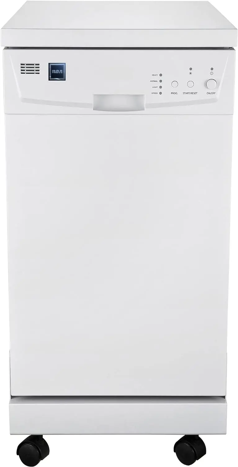 Compact Countertop Dishwasher – 18-Inch White Portable Unit, 8-Place Setting Capacity
