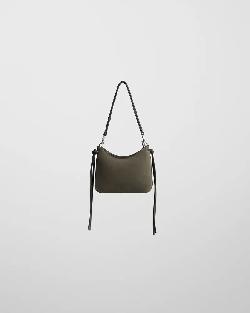 Compact Crossbody Gig Bag In Sage Suede
