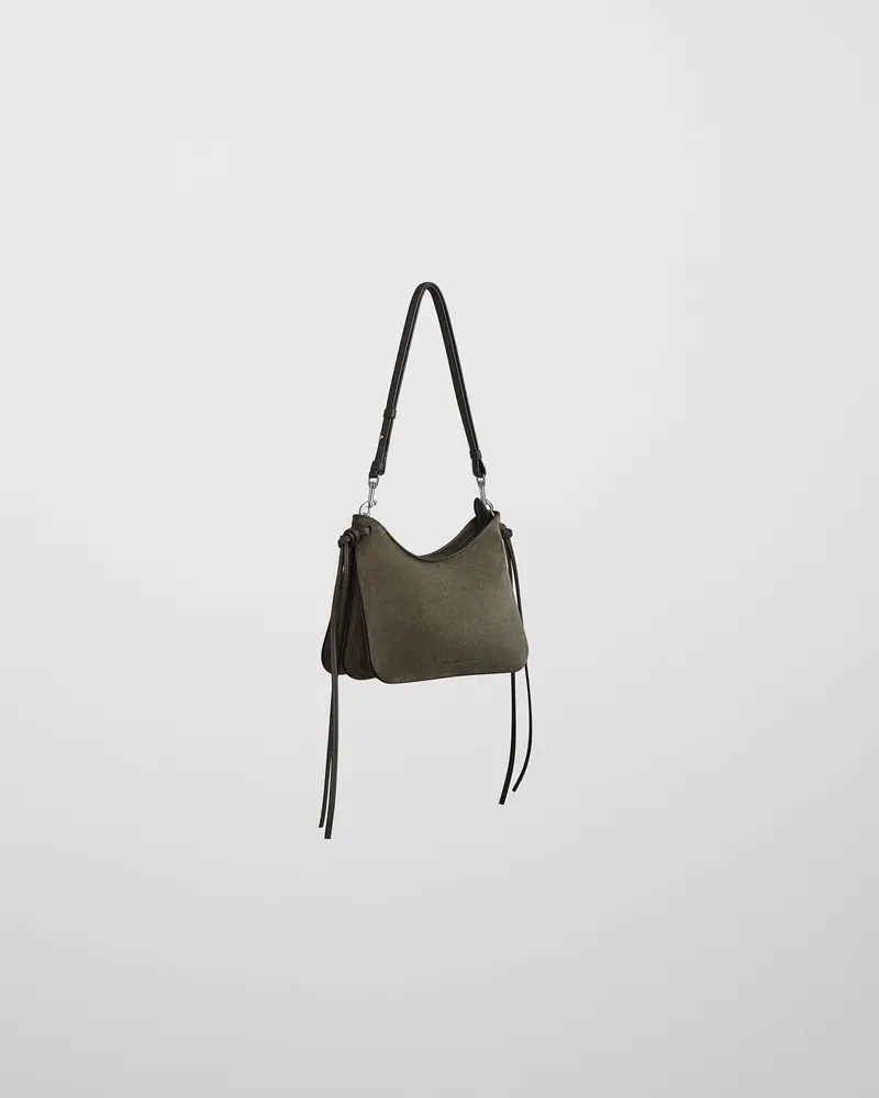 Compact Crossbody Gig Bag In Sage Suede 2