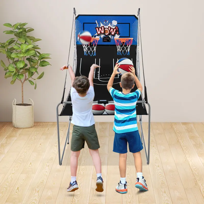 Compact Dual-Player Basketball Arcade Game – Foldable Design for Home or Office Play 2