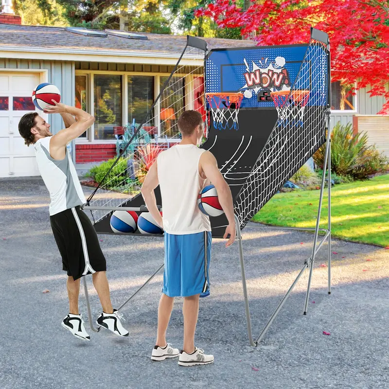 Compact Dual-Player Basketball Arcade Game – Foldable Design for Home or Office Play