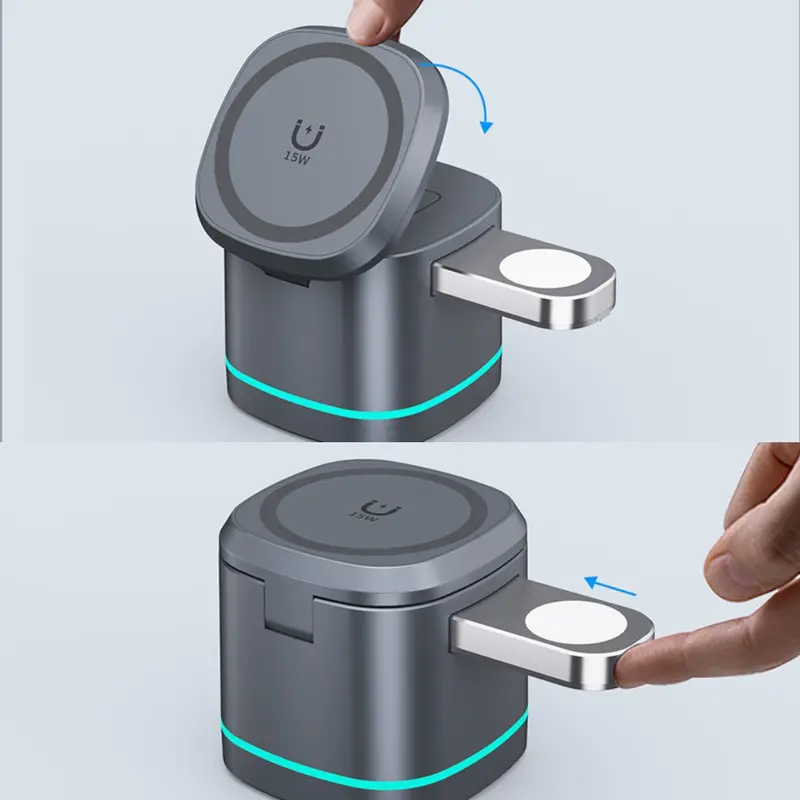 Compact Foldable 3-in-1 MagSafe Wireless Charger