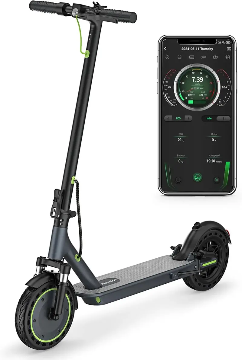 Compact Foldable Electric Scooter for Adults — 350W Motor, 8.5" Non-Pneumatic Tires, 19mph Max Speed, 21–23 Mile Range, Bluetooth App Integration
