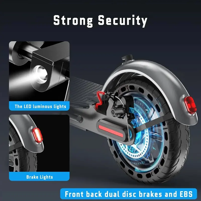 Compact Foldable Electric Scooter for Adults — 350W Motor, 8.5" Non-Pneumatic Tires, 19mph Max Speed, 21–23 Mile Range, Bluetooth App Integration