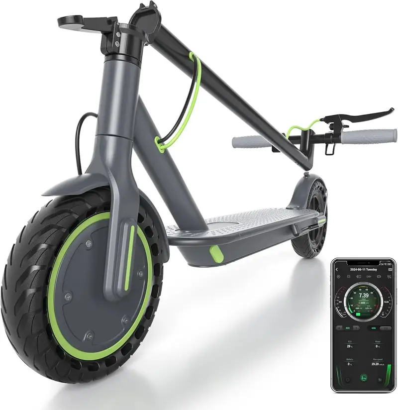 Compact Foldable Electric Scooter for Adults — 350W Motor, 8.5" Non-Pneumatic Tires, 19mph Max Speed, 21–23 Mile Range, Bluetooth App Integration