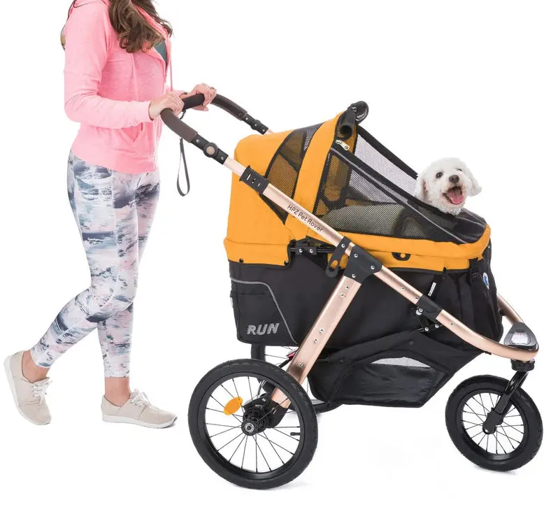 Compact Pet Jogging Stroller – Lightweight, One-Hand Fold Design with Zipper-Free Entry & All-Terrain Rubber Wheels (Green Camo)