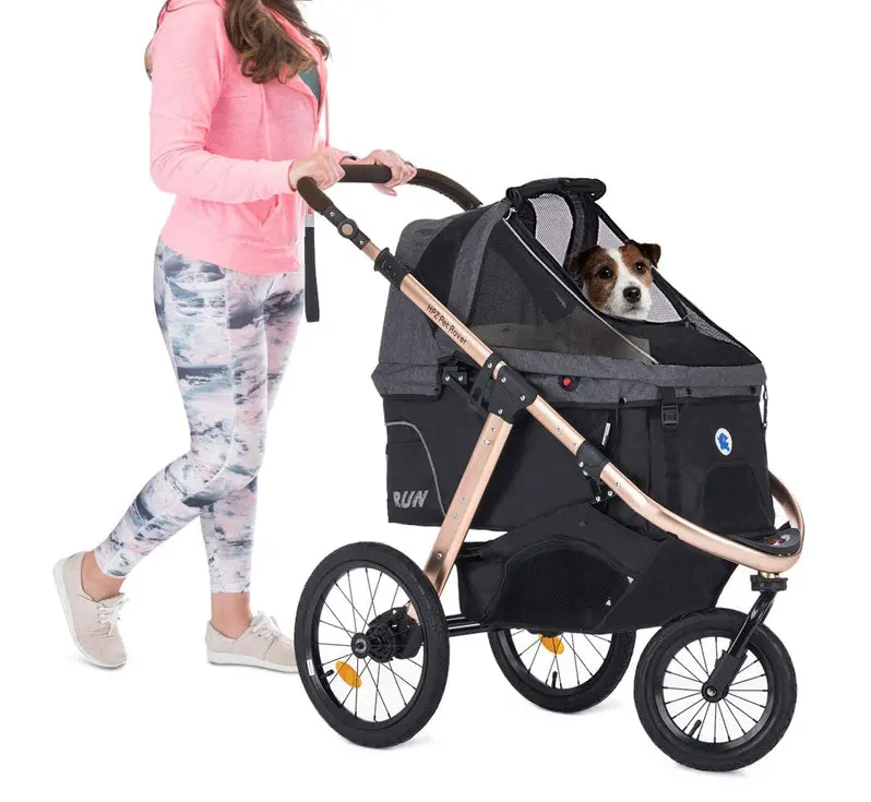 Compact Pet Jogging Stroller – Lightweight, One-Hand Fold Design with Zipper-Free Entry & All-Terrain Rubber Wheels (Green Camo)