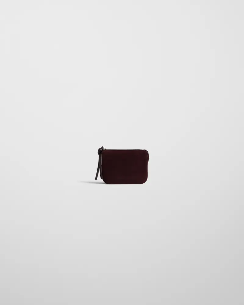 Compact Pocket Gig Bag In Oxblood Suede Leather