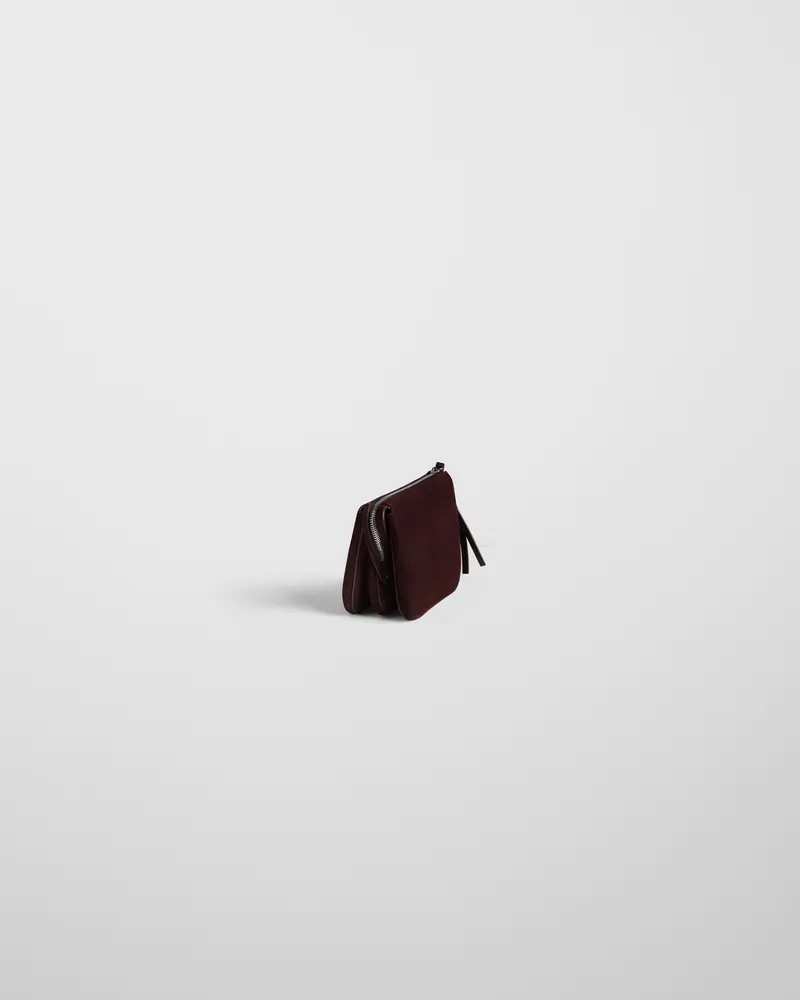 Compact Pocket Gig Bag In Oxblood Suede Leather 2