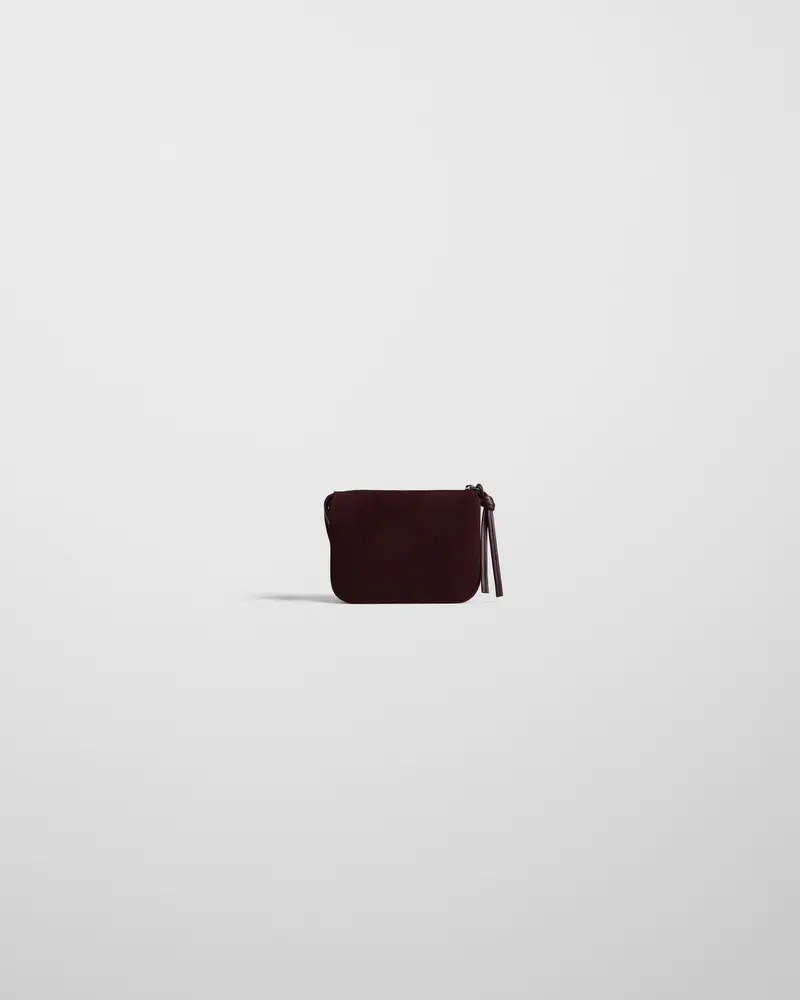 Compact Pocket Gig Bag In Oxblood Suede Leather