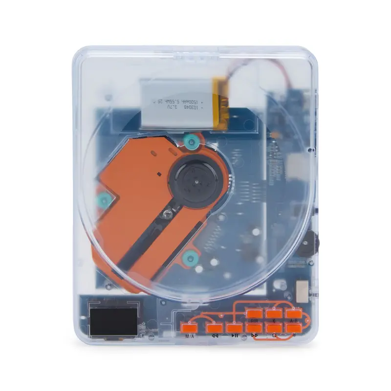 Compact Portable CD Player with Bluetooth Audio Streaming and Built-in Rechargeable Battery