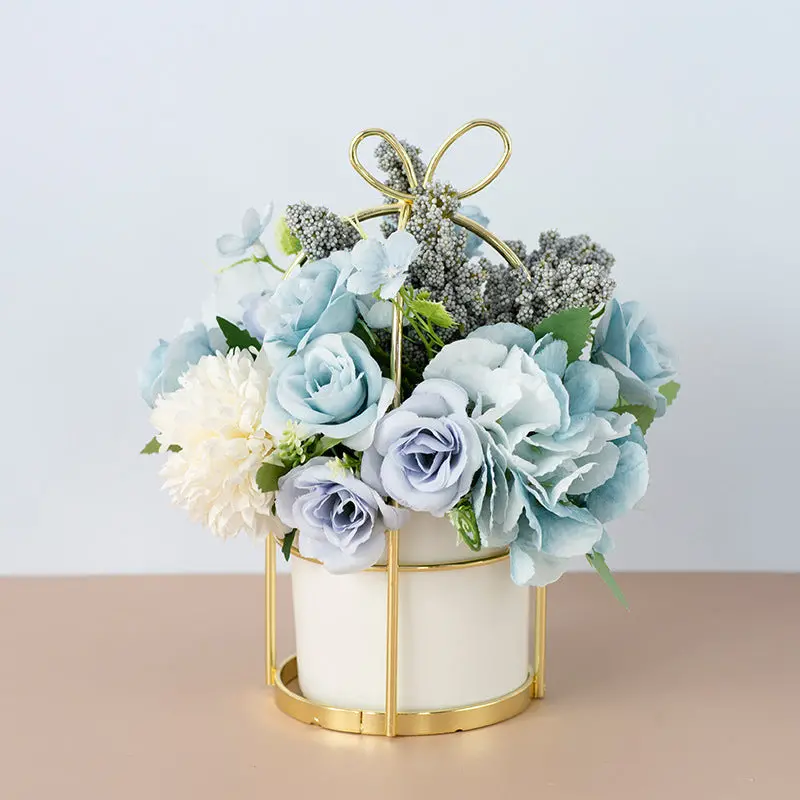Compact Potted Dried Flower Arrangement – Small-Scale Botanical Accent for Bookshelves and Nightstands 2