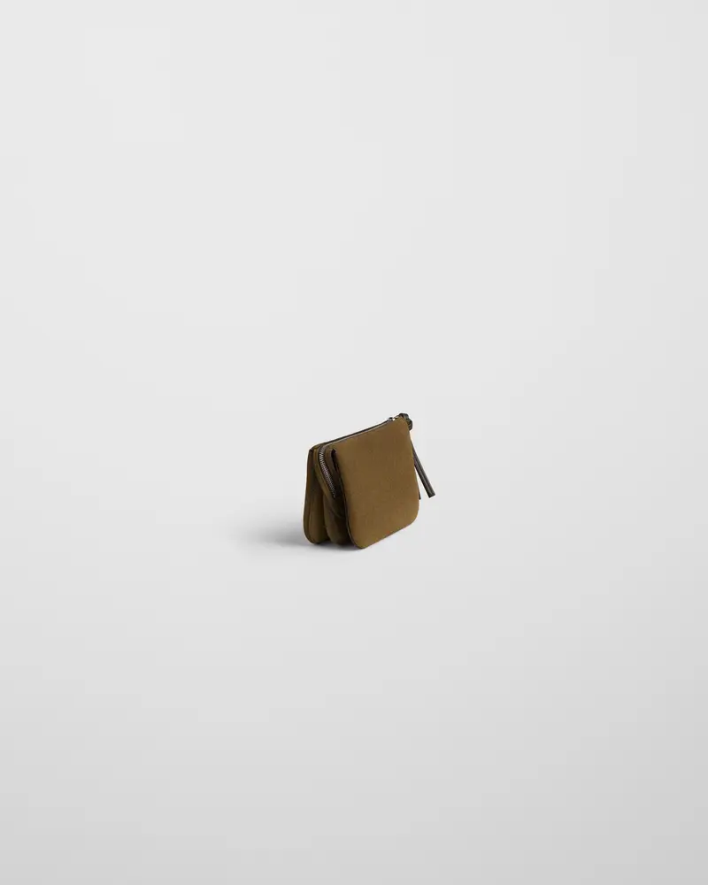 Compact Structured Crossbody Pocket Gig In Olive Suede 2