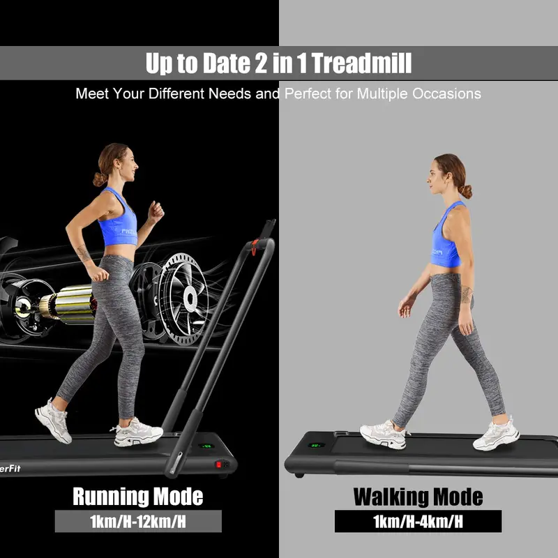 Compact Under-Desk Folding Treadmill – 2.25 HP Superfit Walking Machine with Dual Modes