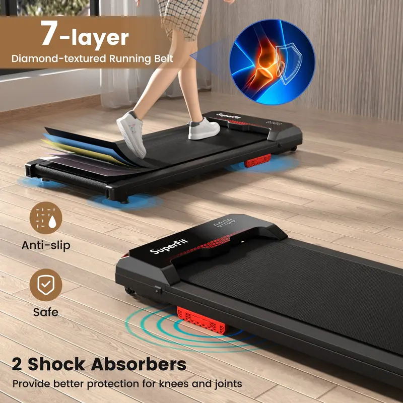 Compact Under-Desk Walking Pad – 2.5HP Quiet Treadmill, 340 lb Capacity
