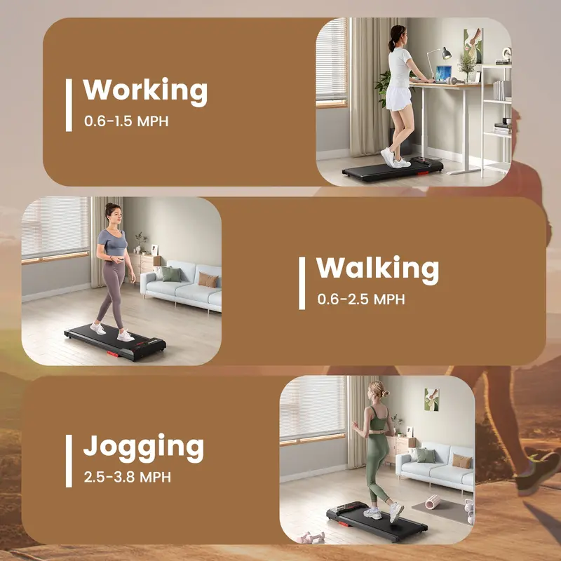 Compact Under-Desk Walking Pad – 2.5HP Quiet Treadmill, 340 lb Capacity