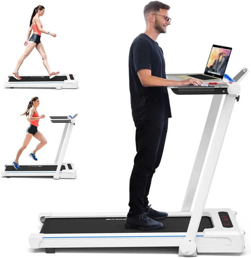 Compact Under-Desk Walking Pad – 3-in-1 Treadmill Featuring Detachable Standing Desk