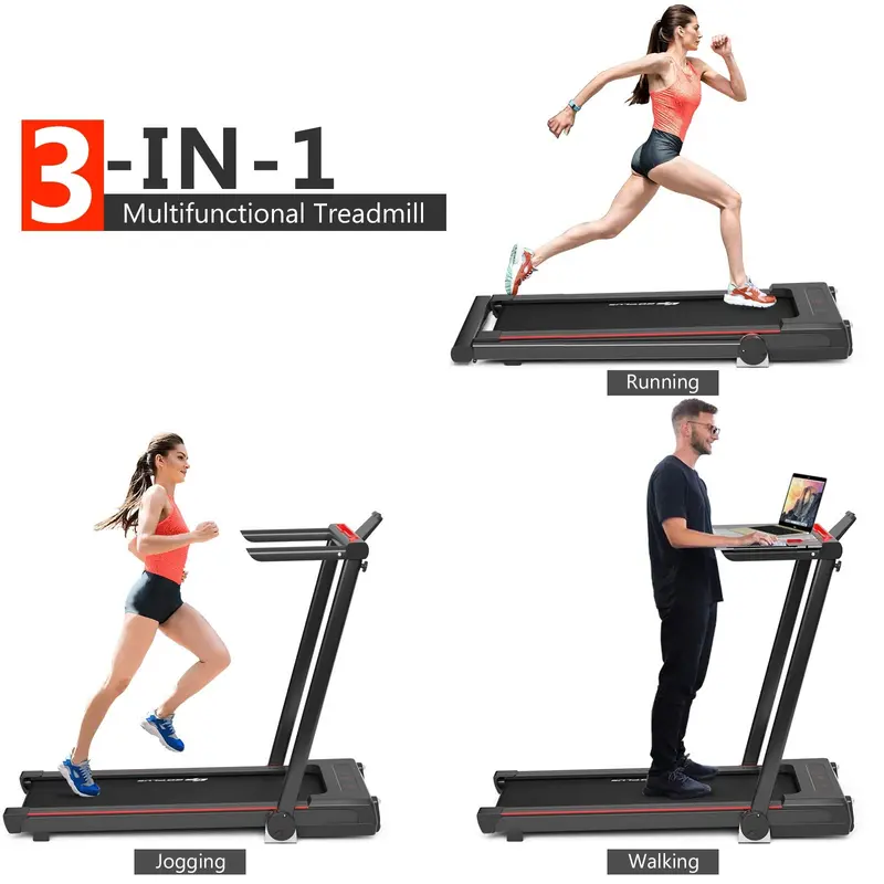 Compact Under-Desk Walking Pad – 3-in-1 Treadmill Featuring Detachable Standing Desk