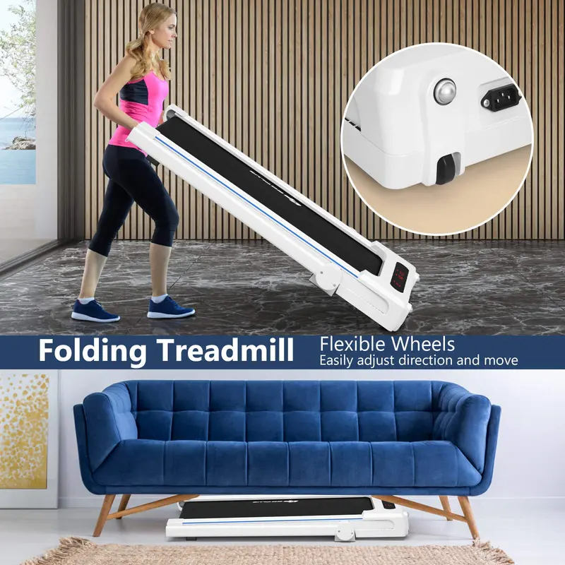 Compact Under-Desk Walking Pad – 3-in-1 Treadmill Featuring Detachable Standing Desk