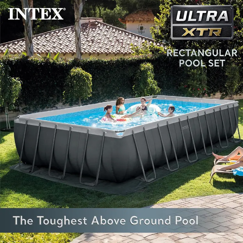 Complete Rectangular Above-Ground Pool Kit – Includes 1200 GPH Sand Filter Pump, Safety Ladder, and Protective Cover
