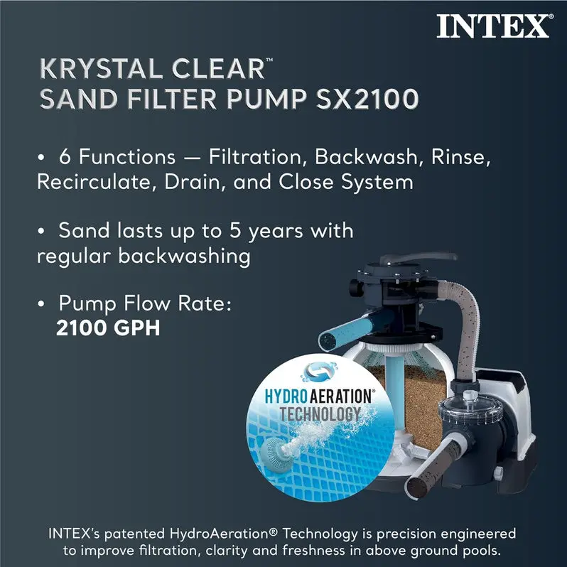 Complete Rectangular Above-Ground Pool Kit – Includes 1200 GPH Sand Filter Pump, Safety Ladder, and Protective Cover