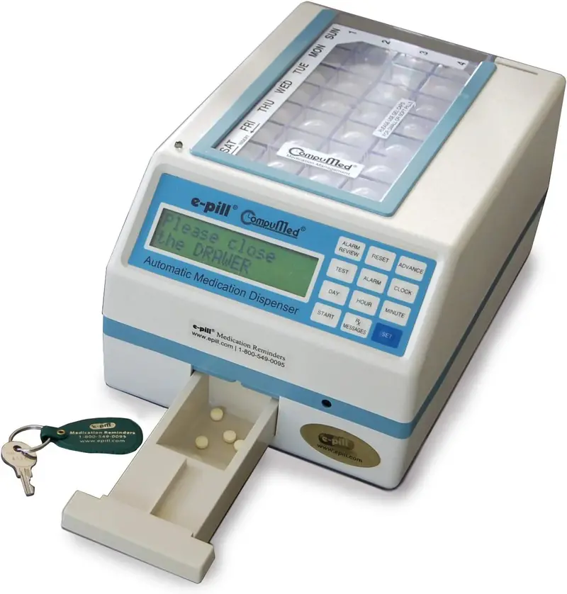 CompuMed Tamper-Proof Automatic Pill Dispenser — AC-Powered, Scheduled Medication Management