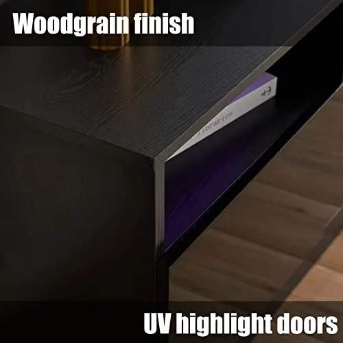 Contemporary TV Stand with Built-In 36" LED Electric Fireplace and Media Storage Console