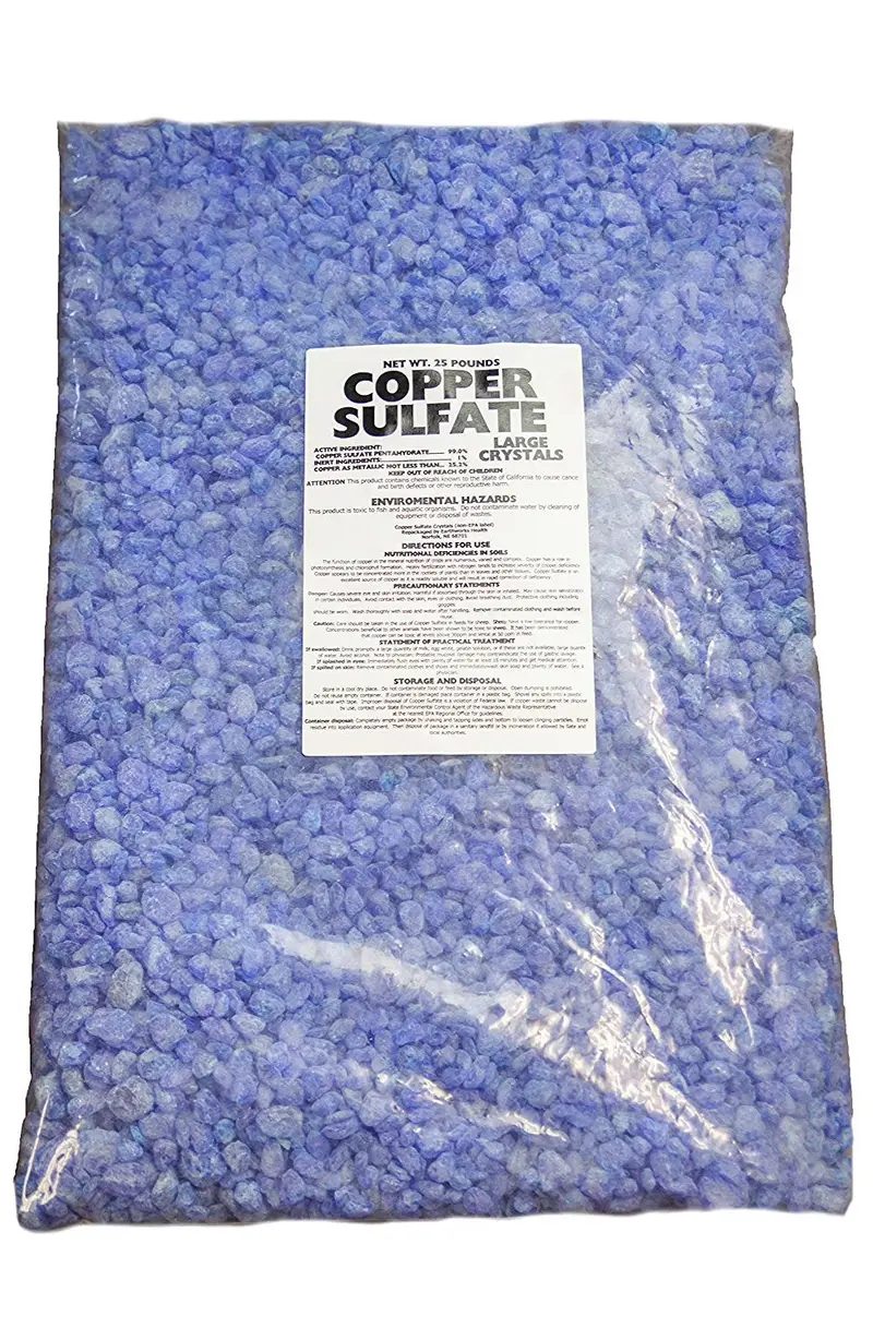 Copper(II) Sulfate Pentahydrate Crystals – 25 lb Bag, Industrial Purity Grade