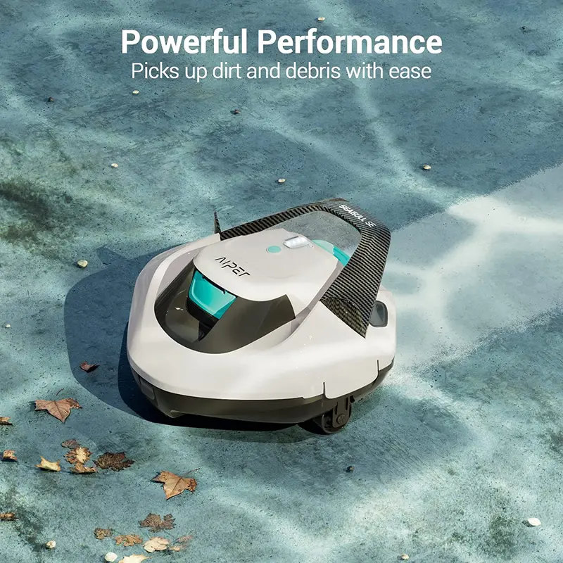 Cordless Robotic Pool Cleaner – Dual-Motor System for Comprehensive Surface Coverage