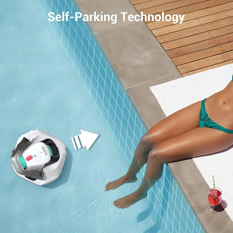 Cordless Robotic Pool Cleaner – Dual-Motor System for Comprehensive Surface Coverage