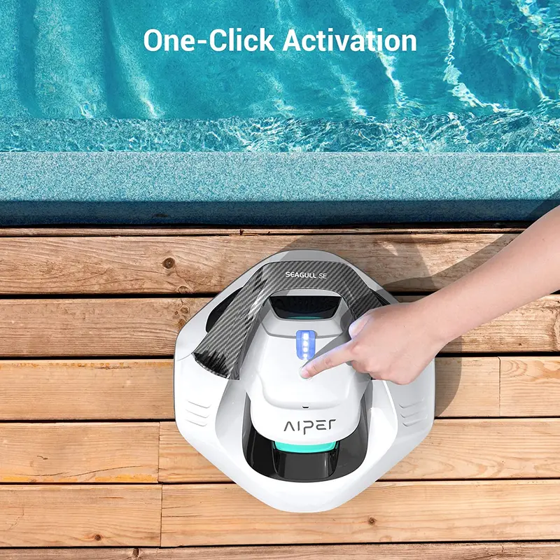 Cordless Robotic Pool Cleaner – Dual-Motor System for Comprehensive Surface Coverage