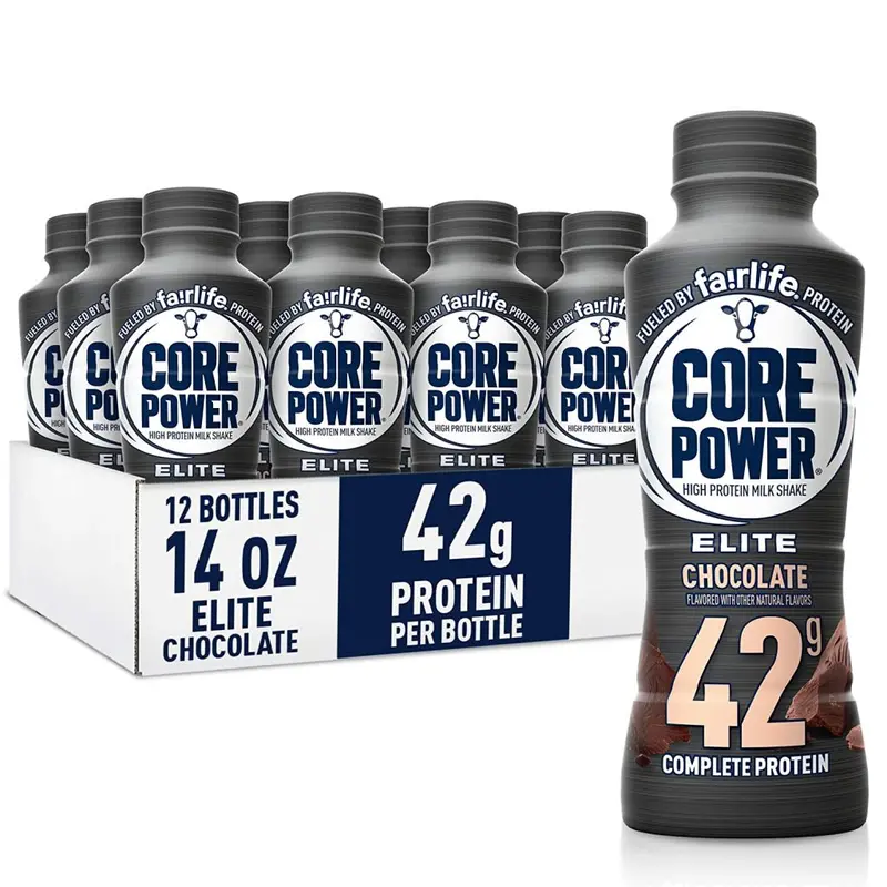 Core Power Elite Chocolate Protein Shake – 42-Gram Protein Recovery Drink, 14 Fluid Ounces per Bottle, 12-Pack