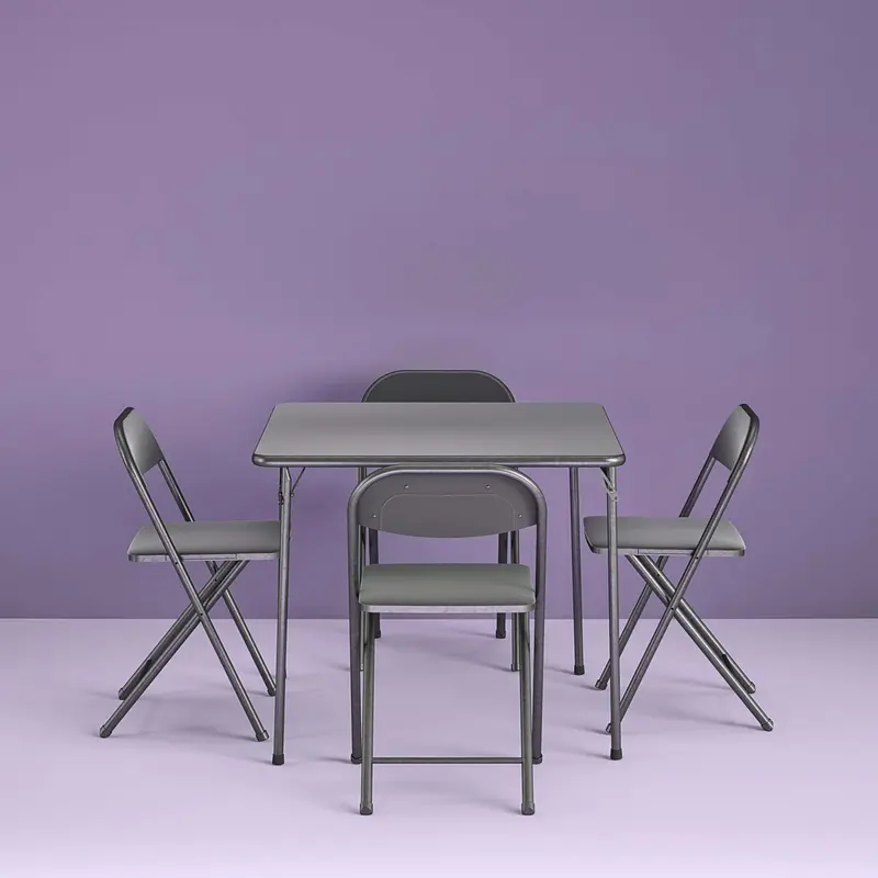 Cosco 5-Piece Folding Card Table Set – Vinyl-Seated Tables, Sturdy Build & Easy Storage