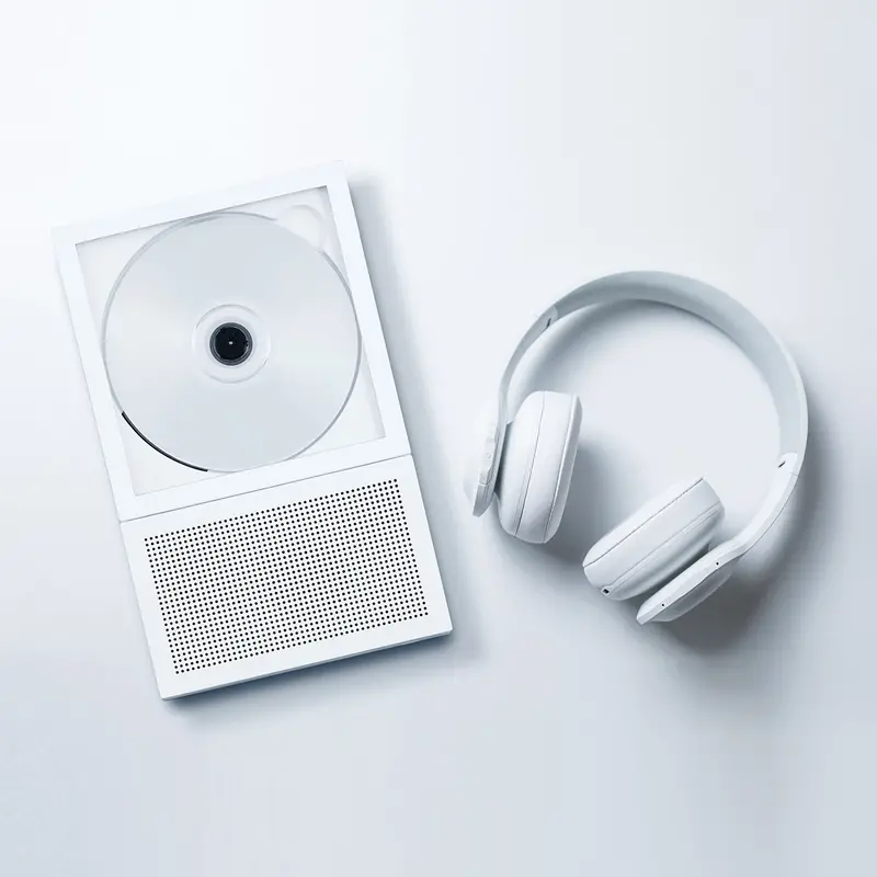 CP2 Compact CD Player with Integrated Speaker – Sleek All-in-One Audio Device
